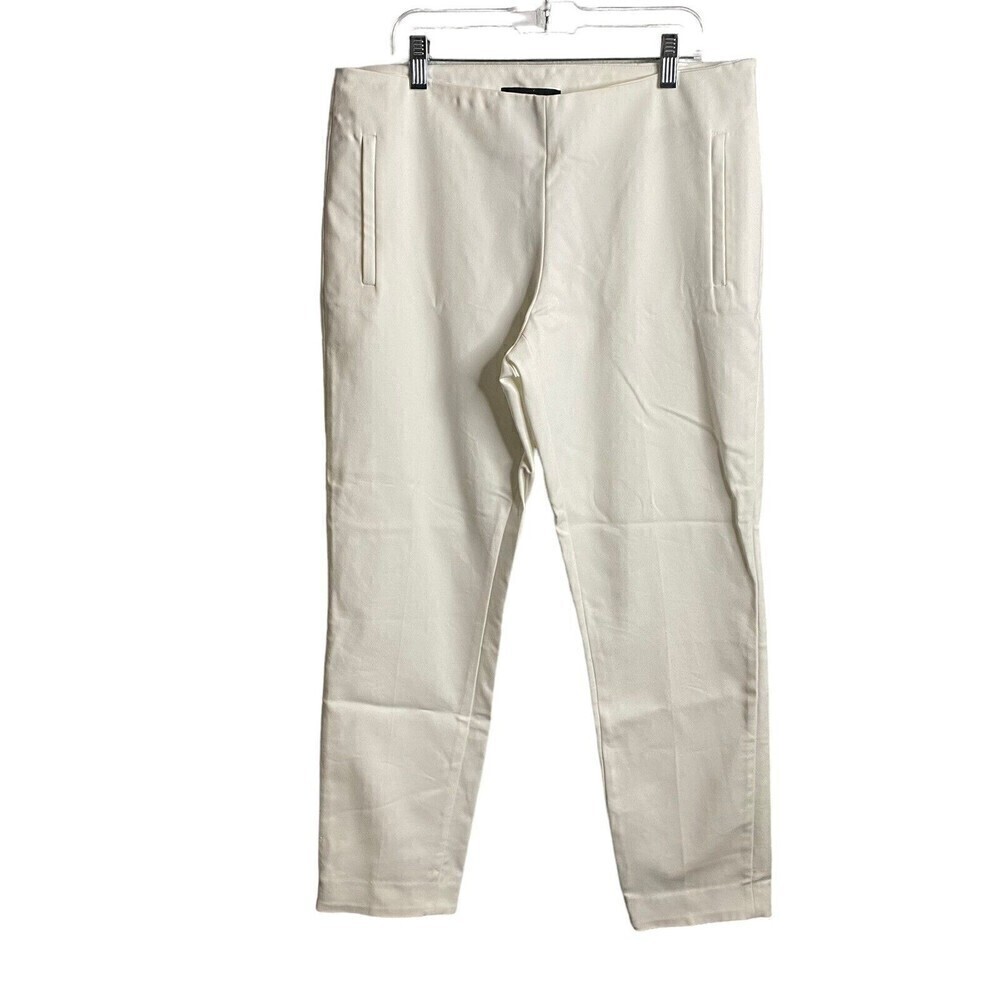 DS Debbie Shuchat Women 10 White Pants Mid Rise Cropped Casual Style ST7920